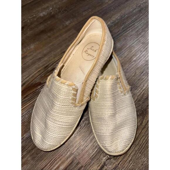 Jack Rogers Preppy Designer Quiet Luxury Loafer Flats Gold Sneakers 5.5 - Picture 1 of 13